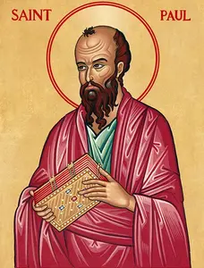 Orthodox Christian Saint Paul Icon - Traditional Wooden Mounted Religious-Themed Decorations, Ideal for Prayer, Home Gifting, Religious-Themed Religious Decorations