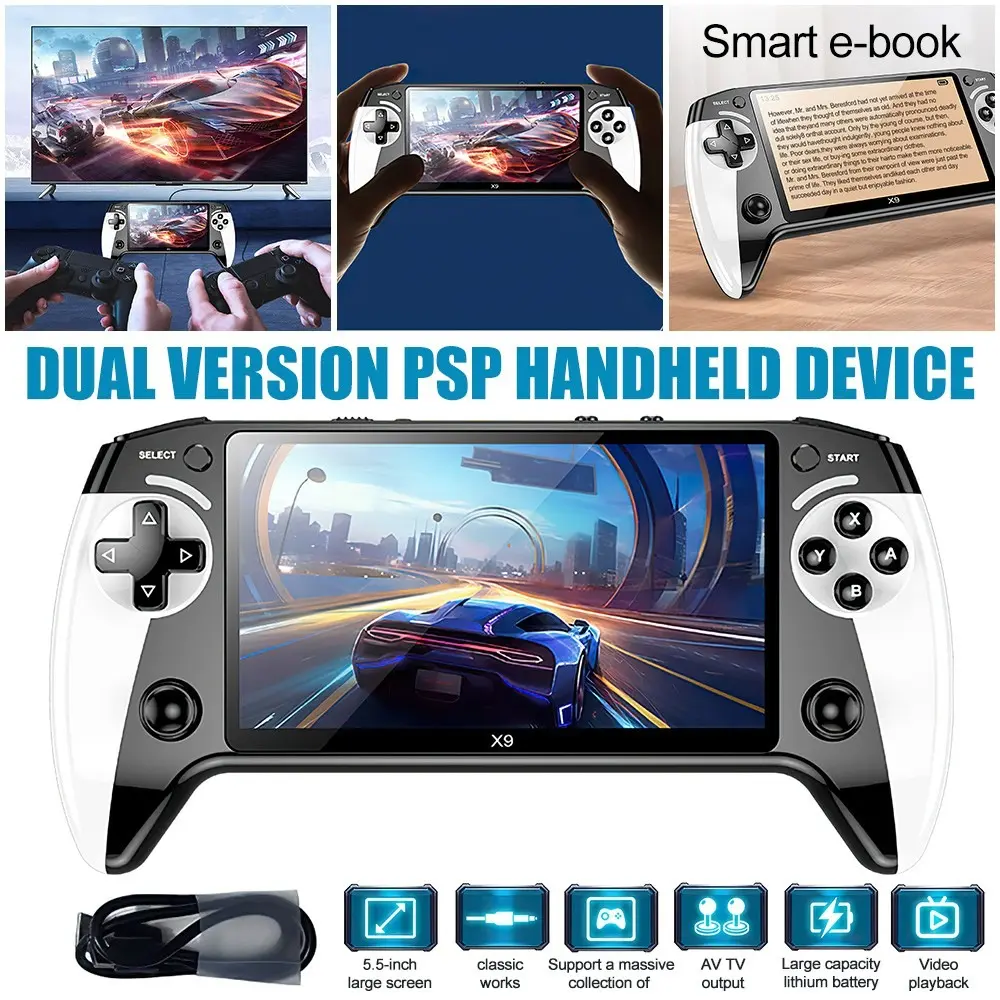 X9 Handheld Game Console, Rechargeable Portable Gaming Machine, 5.5 ...