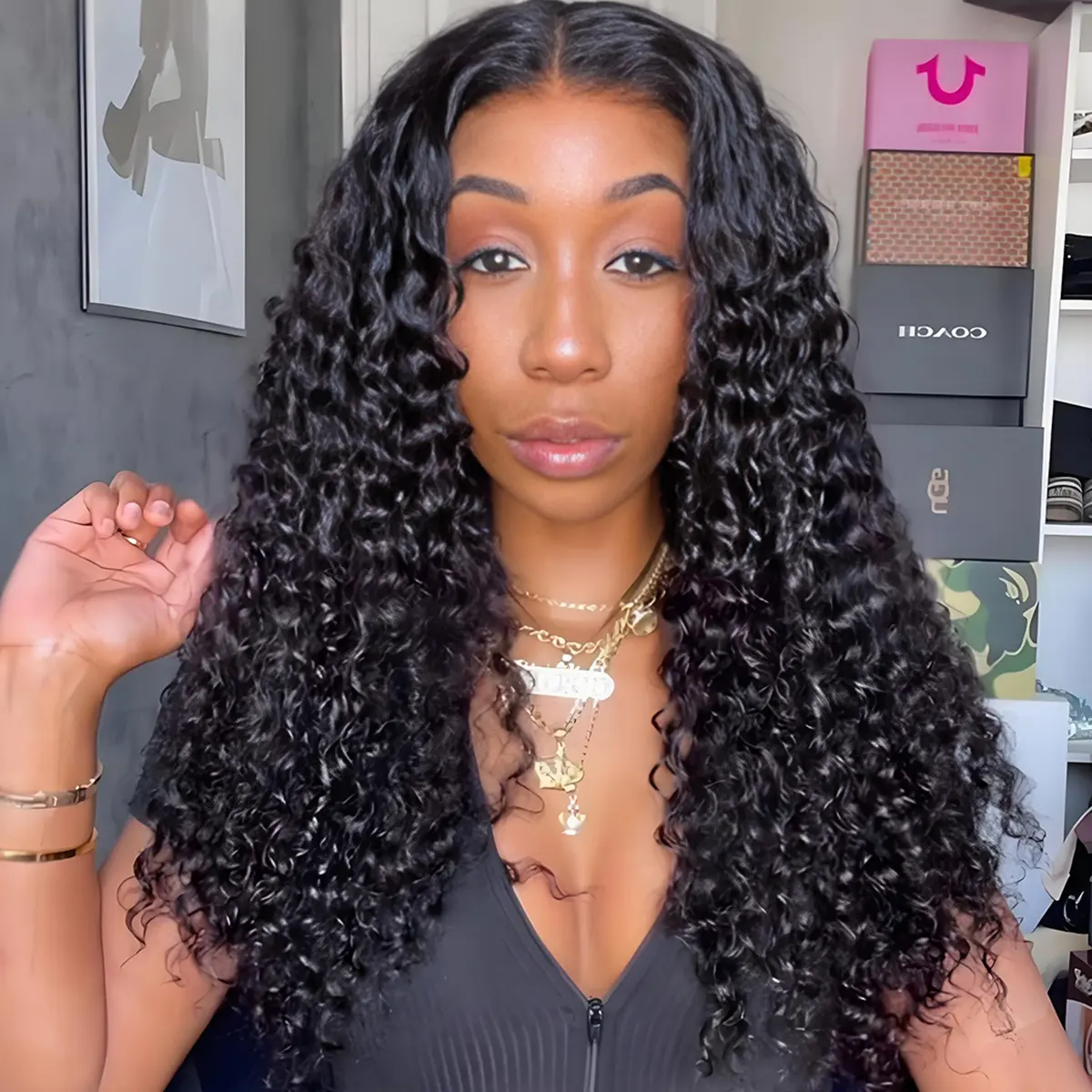 Vshow Deep Wave Wear Go Wigs Glueless Human Hair Wigs 7x5 Pre-Cut HD Lace Wigs for Women 100% Human Hair 180% Density Free Tangling Easy to Wear #TikTokShopCyberMonday