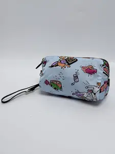Pre-owned PRADA Nylon Small Leather Goods Tessuto Stampato Surf Print Wristlet Cosmetic Pouch JD365PR