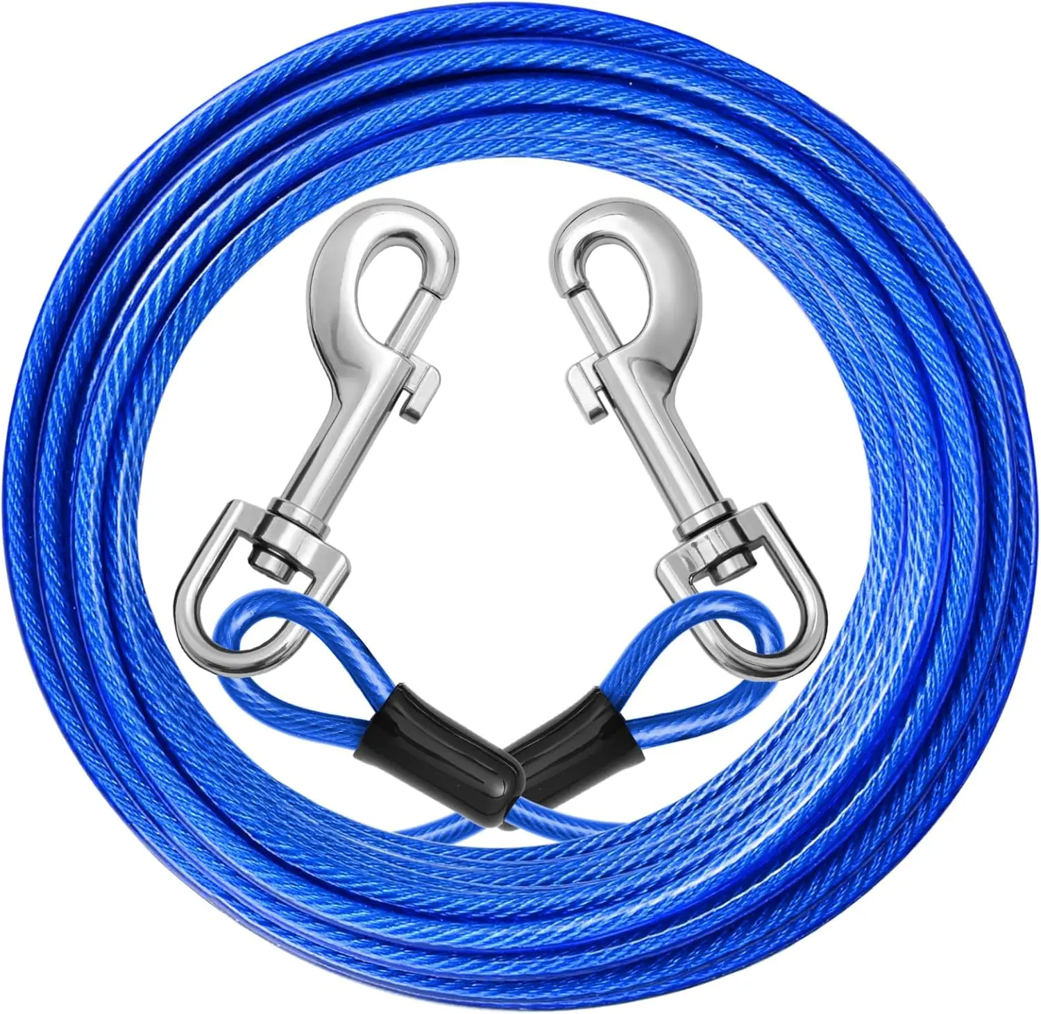 Jenico Dog Tie Out Cable: 10Ft Dog Leads for Yard Heavy Duty - Reflective Chain Leash for outside Small Large Dogs up to 125Lbs Outdoor Runner Camping jenico