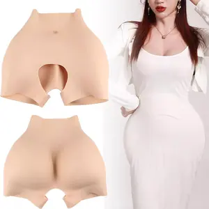 Panties Crossdresser silicone thick hips unisex shorts without crotch-Women's enhancer underwear womenswear lady comfort basic minimalist White jean shorts plus size clothing summer bottoms plus size shorts