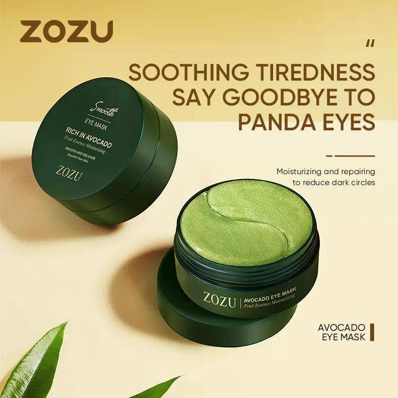 ZOZU Avocado + Centella Hydrating Brightening Eye Patches - Calming Eyemask Multi-Pack (60 Pads/30 Pairs), Gentle Daily Skincare for Sensitive Skin, Contour Support, Dark Circles, Puffy Eyes, Anti-Wrinkle Gift