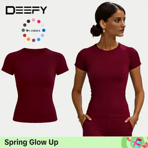 DEEFY Impact Short Sleeve Top  Fitness Impact Gymwear Tanks Women Workout Sportswear Activewear