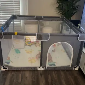 【Clearance Sale】Baby Playpen with Anti-Slip Mat, Indoor&Outdoor Playard Kids Activity Center with Gate,Sturdy&Safety Baby Fence,for Infants & Toddlers