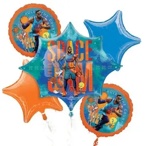 Space Jam Themed Foil Balloon Bouquet - 5pc Set