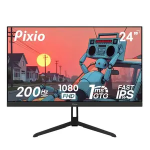 Pixio PX248 Wave 24 inch 200Hz Refresh Rate FHD 1080p Resolution Fast IPS Panel 1ms GTG Response Time Gaming Monitor with Adaptive Sync