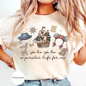 Cute pirate Shirt, Coquette Bow Yo Ho Yo Ho A Pirate's Life For Me T-Shirt, Magic Kingdom Pirates Shirt