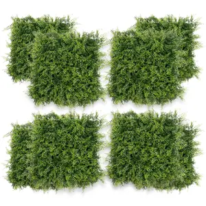 12pcs Artificial Grass Wall Panels 20x20 Inch Faux Boxwood Panels Sun Resistant Greenery Wall Backdrop Odorless Green Plant Garden Fence Wall Decoration for Indoor Outdoor Decorative Fruit Ornaments-B