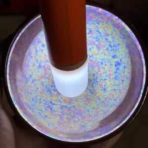 Purple Ice Cracked Handmade Jianzhan Teacup,Laser Color-shifting