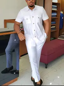 Hot New African Men's Set, Top and Long Pants 2-Piece Suit, Trendy Male Clothing, Comfortable and Stylish, Perfect for Daily Wear