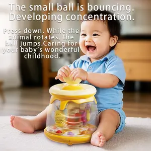 Rotating Carousel Ball Toy, Baby Press Toy Launcher, Hand-Eye Coordination Sensory Early Education Toy for Babies over 6 Months