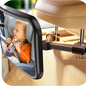 Baby Car Mirror with Hook Clip Design, Rear Facing Shatterproof Mirror for Car Seats, Easy Install Back Seat Mirror for Babies, Car Accessories