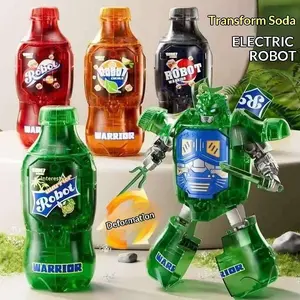 Transforming Toy Soda Warrior Pull-Top Cola Drink Bottle Robot, Educational Intelligence Toy for Boys, Fun and Interactive Play