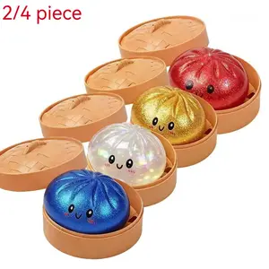 Colorful Stress Relief Sensory Toy Set, Random Glitter Dumpling Soft Pack, Party Favors and Collectibles, 2/4 Pieces