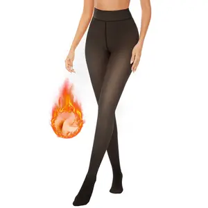 SHOWITTY Fleece Lined Tights For Women Fake Translucent Pantyhose High Waisted Thermal Leggings Ladies Stretch Sheer Thick Winter Warm Stocking Womenswear Fits Stretchy Soft
