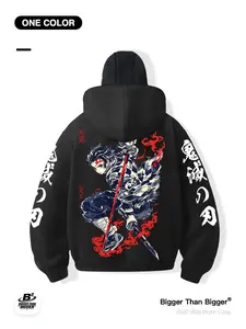 Demon Slayer Tanjiro Graphic Hoodie, Loose Fit Unisex Sweatshirt with Pocket, Casual Breathable for Sports and Daily Wear