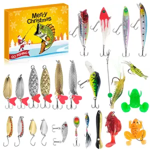 Fishing Advent Calendar 2025, 24 Days of Fishing Lures Countdown Calendar, Christmas Gift, Party Gift,Ideal Xmas Surprise Gift for Fishing Enthusiasts