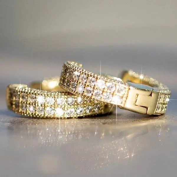 Full Diamond Zircon Gold Pair