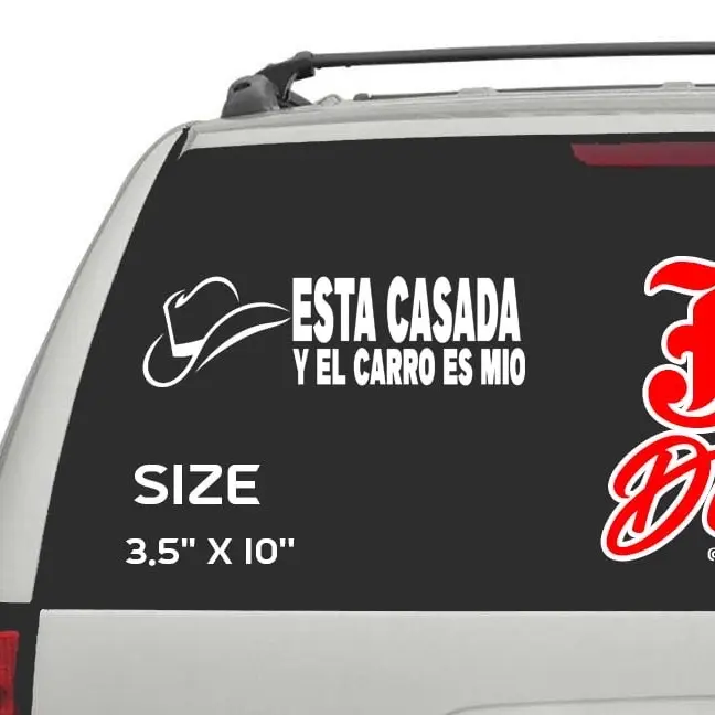 Personalized El Carro Es Mio Vinyl Decal - 3.5" x 10" Self Adhesive, Fading Resistant Car Exterior Sticker, Customized Gifts for Automotive Use, Decal Vinyl