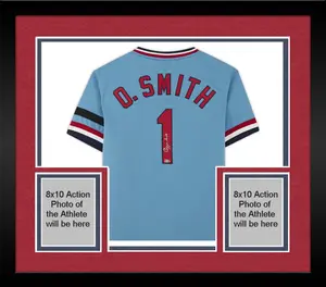 Framed Ozzie Smith St. Louis Cardinals Autographed Light Blue Mitchell & Ness Authentic Jersey - Fanatics Authentic Certified
