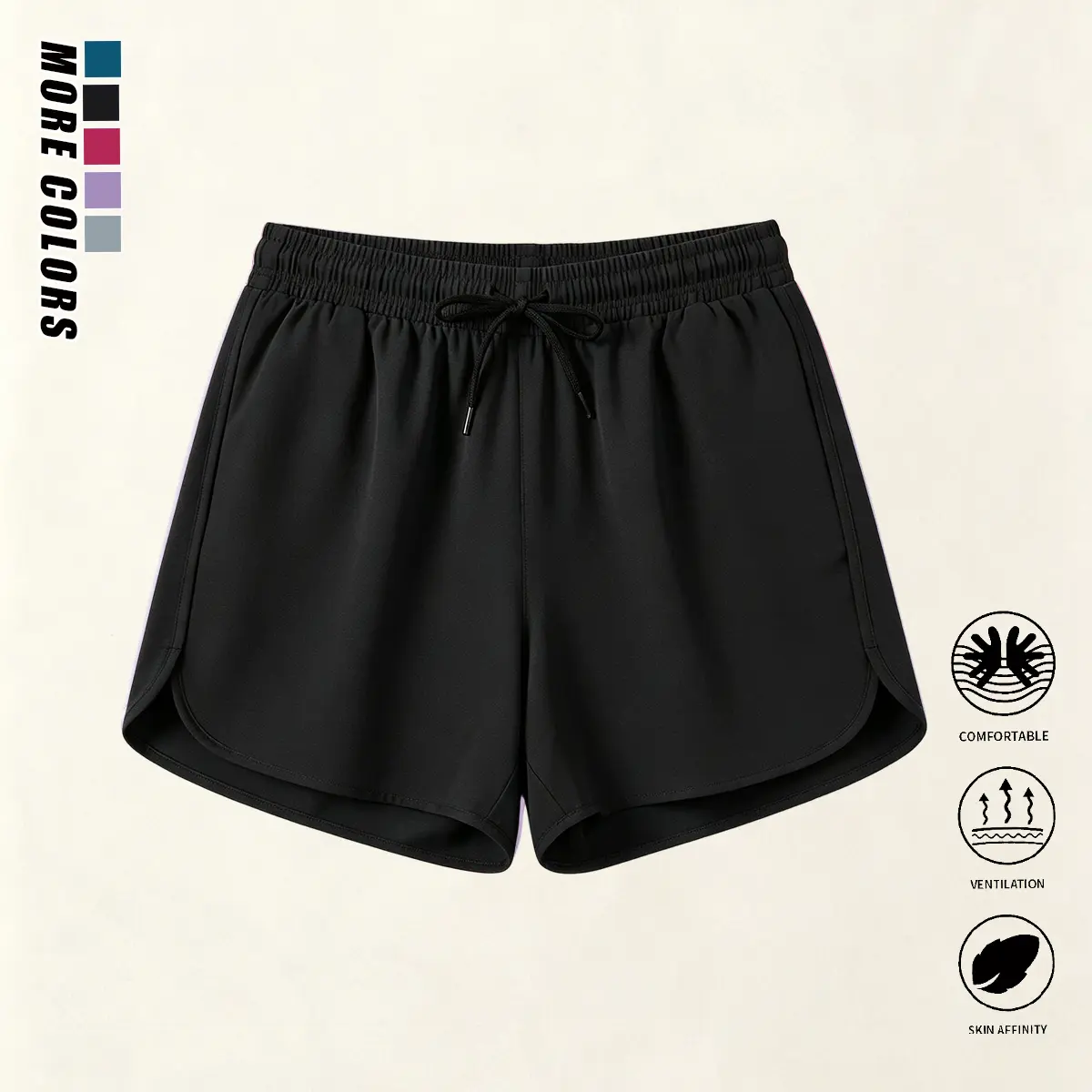 Women’s summer sports shorts, quick-dry fitness shorts with drawstring design, suitable for yoga, gym, and beach wear; women’s athletic shorts, fitness shorts