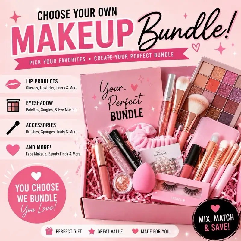 Build Your Own Makeup Bundle | Lip Gloss, Eyeshadow, Beauty Accessories & More