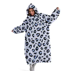 hoodie blanket，Wearable Blanket，Cozy Hooded Blanket Wearable Leopard Print Hoodie Blanket, Soft Warm Oversized Throw for Sofa Home Leisure Air Conditioning Nap Office Bed Camping Travel Gift，Christmas Gift,Valentine's Day gift