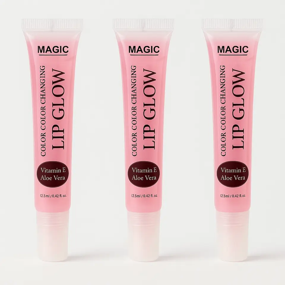 Magic Adult Glossy Lip Gloss for All Skin Tones Lipstick Color changing lipgloss  Vitamin E,Aloe 0.42oz Makeup Flawless