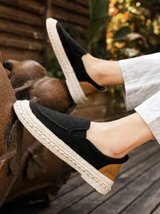 Summer Linen Woven Lazy Fisherman Shoes, Breathable Lightweight Non-Slip Footwear, Casual All-Season Men's Slip-On Loafers