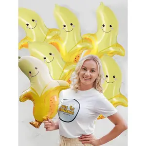 6pcs fruit theme banana aluminum film balloon helium balloon suitable for children's theme summer party birthday decoration