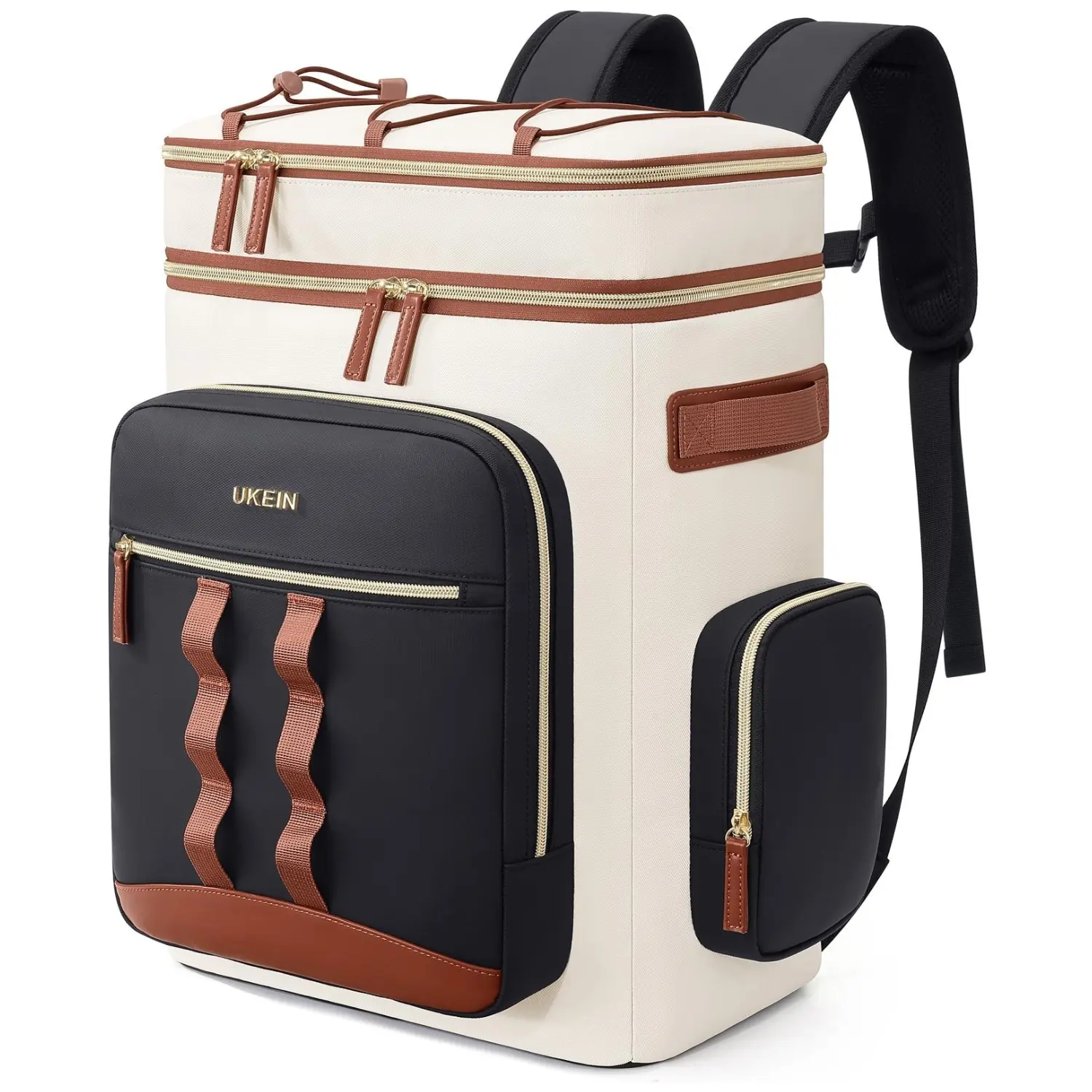UKEIN Large Insulated Cooler Backpack for Men Women, 17.6" Soft Lightweight Leakproof Picnic Backpack Holds 50 Cans, Waterproof Lunch Backpack for Camping Beach Fishing Travel Hiking Work