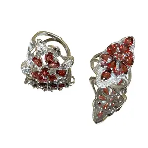 Pomegranate Stone Ring Cluster Vintage Women’s Fashion Elegant Ring Suitable for Daily Wear, Birthday Gift, Mother’s Day Gift