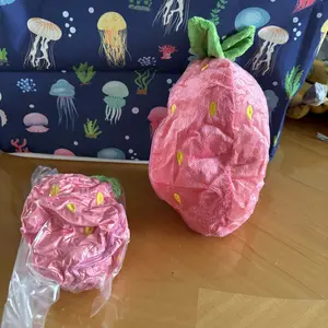 Bunny Stuffed Animal, Strawberry Reversible Cuddle Bunny Plush Doll with Zipper Cute Soft Rabbit Toys Pillow for Kids and Adults Easter Bunnies Plushies Gifts