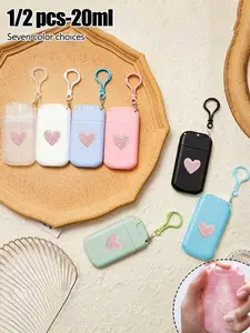 Portable 20ML Compact Card Spray Bottle, 0.68oz Perfume Sprayer, Water Essence Bottle with Nozzle, Diamond Heart Design, Hanging Rope Included