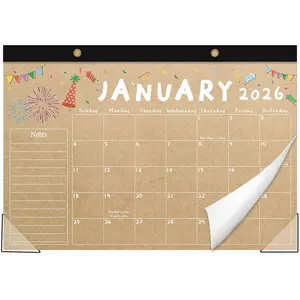Desk Calendar 2026-2027, 18-Month 17" x 12" Wall/Desk Planner, Jan 2026  Jun 2027, Thick Paper, Corner Protectors, Hanging Rope,  for Office, School,