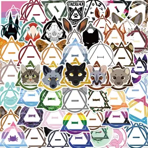 50 Cartoon Therian Graffiti Stickers, Guitar Notebook Luggage DIY Waterproof Decals, Fun Decorative Labels for Kids & Adults, Sticker Packs