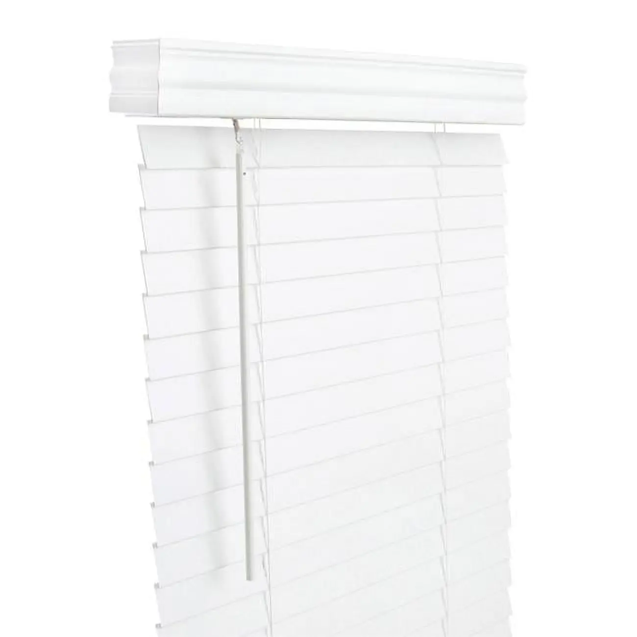 Living Accents 5005754 Faux Wood 2-in Cordless Mini-Blinds with Mounting Hardware, 31 in x 60 in Slat Blinds for Indoor Use - White, Washable