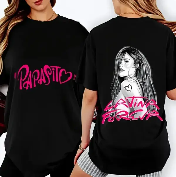 Women's 100% Cotton Short-Sleeve T-Shirt - Papasito Latina Forever Front & Back Print, Comfy Fabric, Fit for Hispanic Pride Everyday Casual Summer Wear, Shortsleeve, Streetwear, Aesthetics, Piece, Top, Tshirt, Round Neck, Statement, Sassy, Cultural Pride,