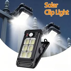 Solar Clip Lights with USB & Motion Sensor, IP65 Waterproof Wireless Security Lighting for Yard, 3-Mode Adjustable Outdoor Solar Fence Light with Clip Durable High Lumens, Perfect Gift for Every Family