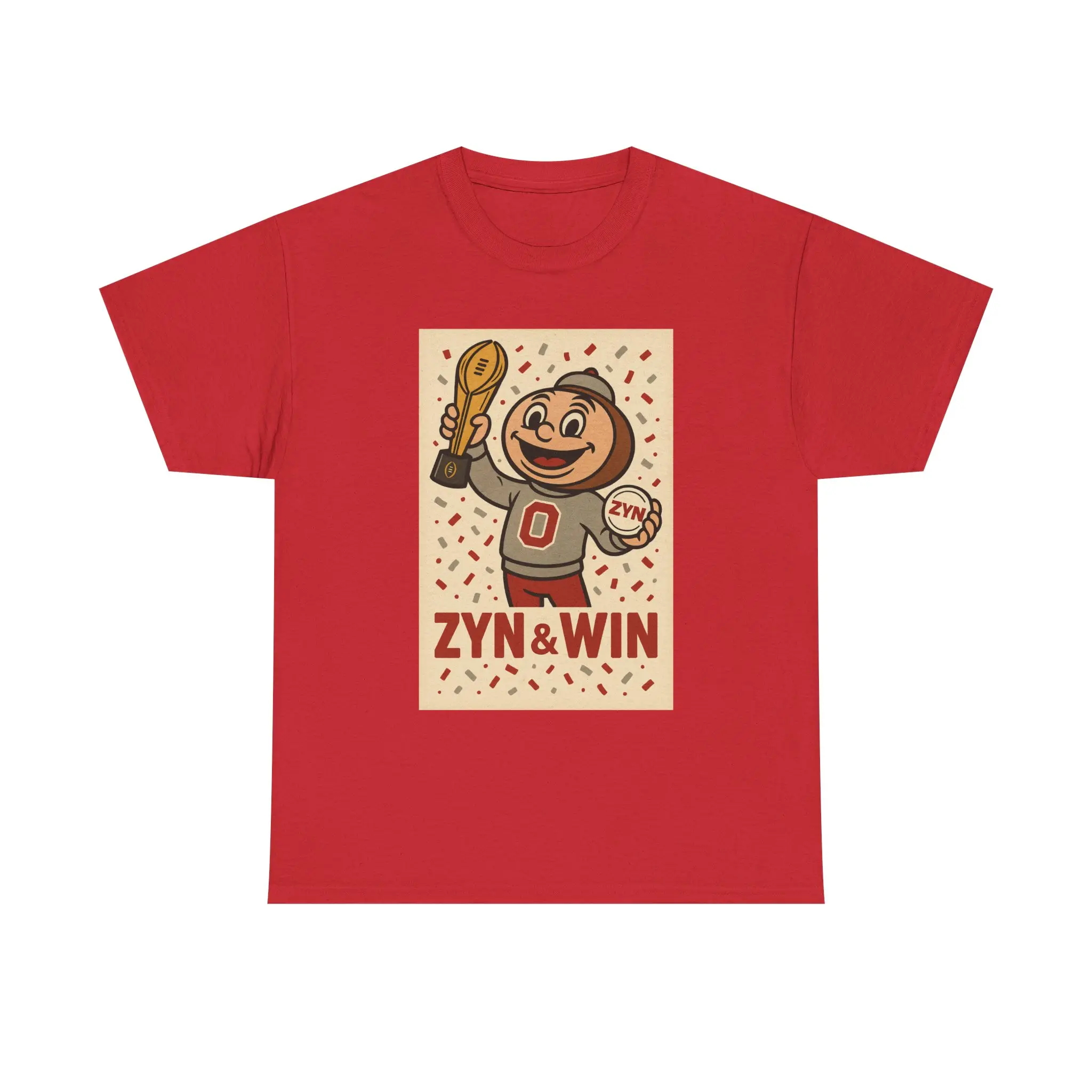 Ohio State- Zyn and Win, college football, BIG 10 Unisex Tee, Fan Apparel,Game Day Outfit, Sports Team Clothing, Zyn, Fan Tee, BIG 10 Fabric Top Knit Ribbed Tshirt Summer Streetwear