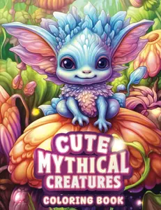 Cute Mythical Creatures Coloring Book: Fantasy Mystical Animals and Beast Coloring for Adult and Kids, Paperback