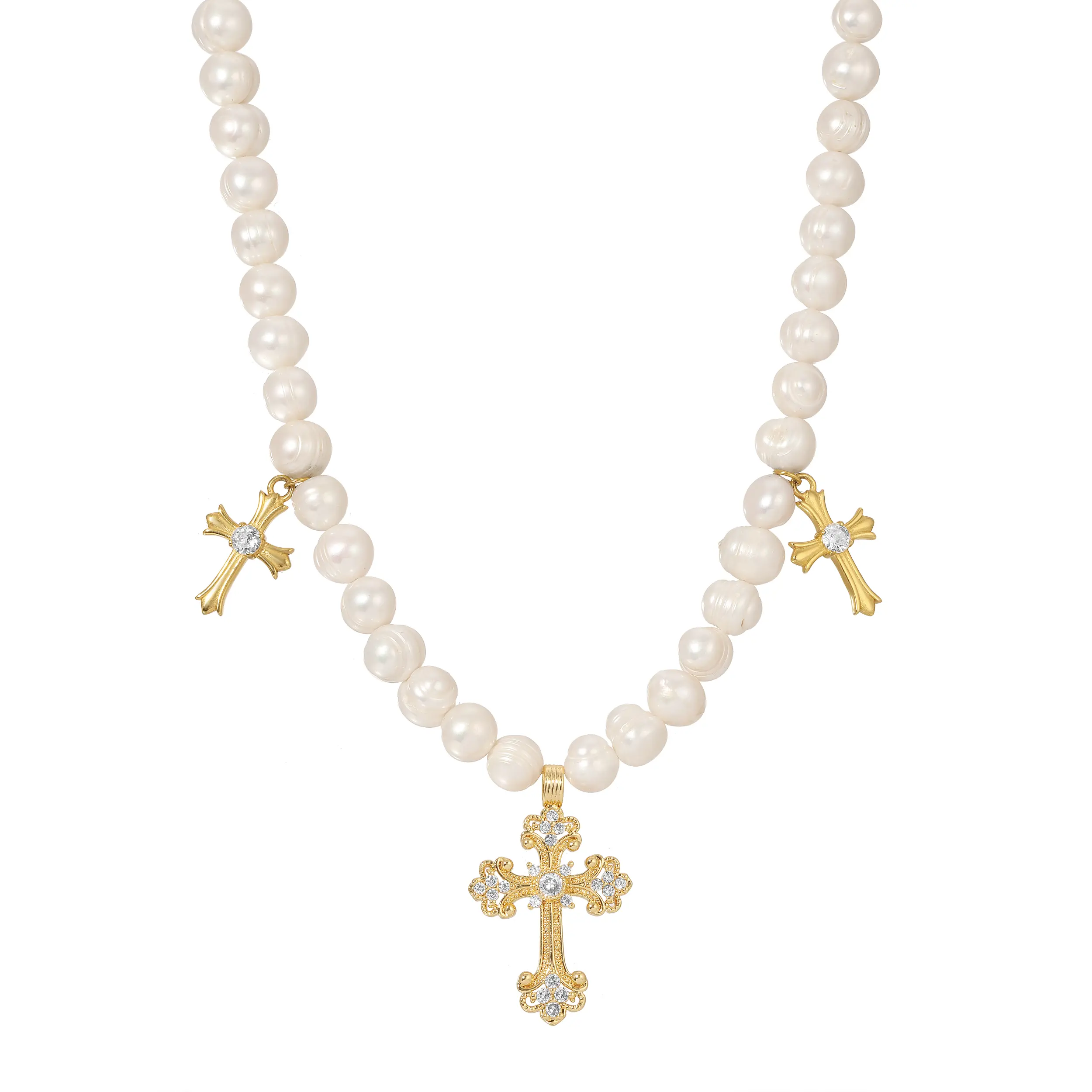 Pearl Cross Necklace