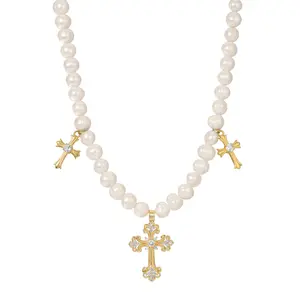 Pearl Cross Necklace