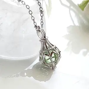 Sterling Silver Teardrop Cremation Locket: Glass Ashes Keepsake Urn Necklace | Memorial, Sympathy Gifts