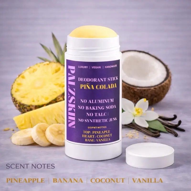 Palzskin Deodorant Stick - All-Natural Vegan Aluminum-Free Plant-Butter Formula for Sensitive Skin 12-Month Shelf Life Smooth Glide Organic Body Care with Mango Butter & Candelilla Wax