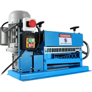 VEVOR Manual Wire Stripping Machine, 0.06-1 in, Copper Stripper with Hand Crank or Drill Powered, 64Mn Quenched Blades, 45# Steel Rollers, Aluminum Alloy Frame Wire Peeler, for Scrap Copper RecyclingVEVOR Super Brand Day