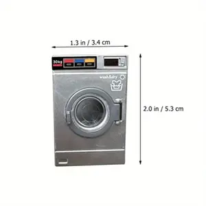 Miniature Dollhouse Washing Machine 1:24 Scale 2.09X1.39X1.10in Realistic Laundry Accessory for Dollhouse Kitchen Decor & Creative Play