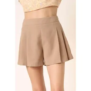 Mittoshop Side Invisible Zipper Pleated Shorts