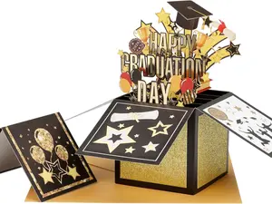 Graduation Cards, 3D Pop Up Graduation Greeting Card with Envelope and Note Card, Congrats Card for College, High School, Congratulation Graduate Gifts for Son Daughter Grandson(Balloon